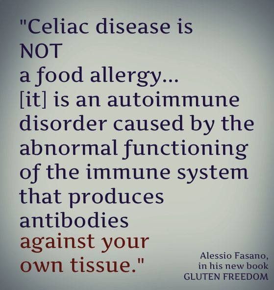 Celiac is not an allergy